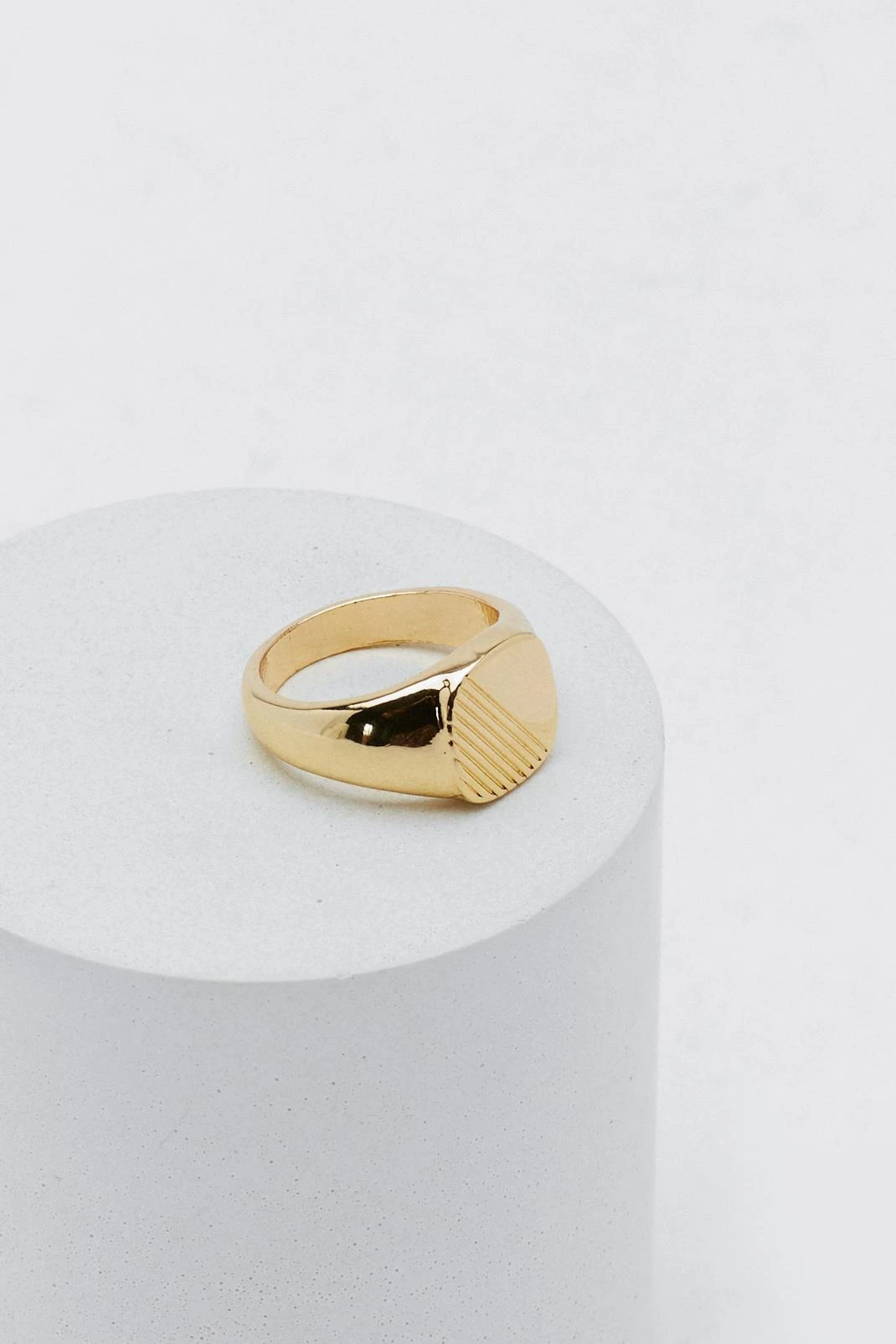 Gold Plated Signet Ring 4 Gold Plated Signet Ring - Image 2