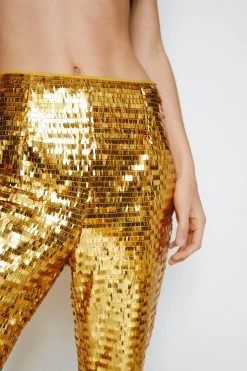 Premium Disco Sequin Flare 16 Premium Disco Sequin Flare -Nasty Gal Sales Store womens gold premium disco sequin flare 4