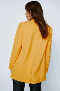 Oversized Twill Single Breasted Blazer 26 Oversized Twill Single Breasted Blazer -Nasty Gal Sales Store womens golden20orange oversized twill single breasted blazer 2