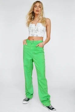 9's Style Denim Puddle Jean 19 9's Style Denim Puddle Jean -Nasty Gal Sales Store womens green 90s style denim puddle jean 4