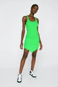 Asymmetric Hem Ribbed Knitted Mini Dress 15 Asymmetric Hem Ribbed Knitted Mini Dress -Nasty Gal Sales Store womens green asymmetric hem ribbed knitted mini dress
