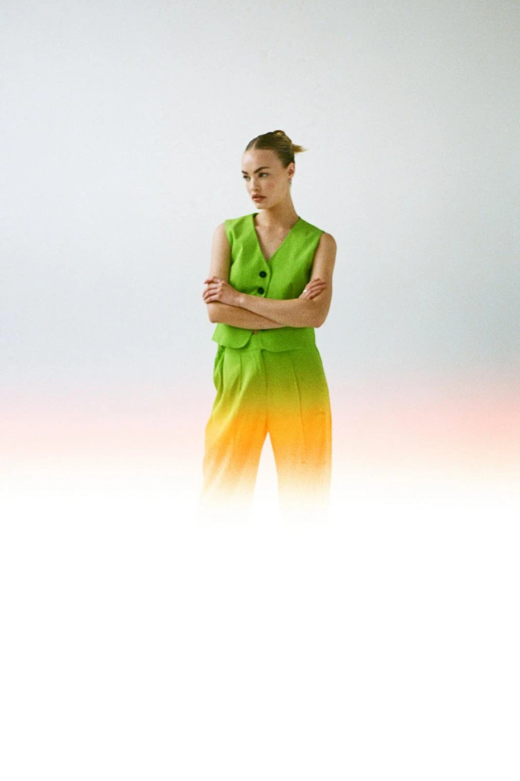 Cropped Tailored Single Breasted Vest - Image 14