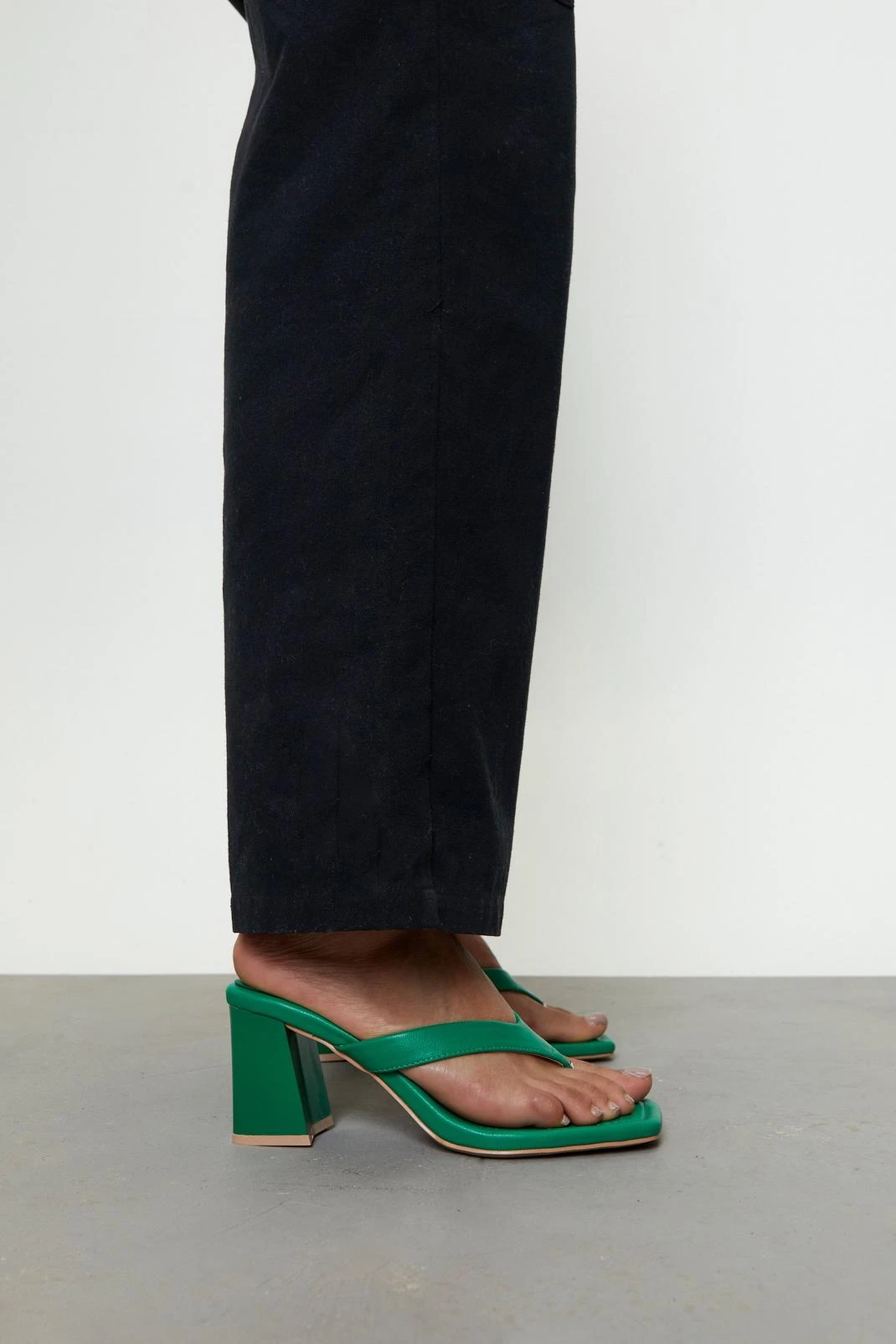 Faux Leather Toe Thong Heels 3 Faux Leather Toe Thong Heels