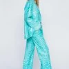 Marble Print Tailored Pants With Feather Trims 1 Marble Print Tailored Pants With Feather Trims -Nasty Gal Sales Store womens green marble print tailored pants with feather trims