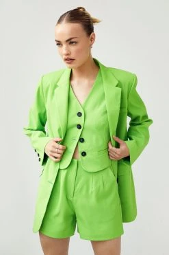 Oversized Twill Single Breasted Blazer 34 Oversized Twill Single Breasted Blazer -Nasty Gal Sales Store womens green oversized twill single breasted blazer 1