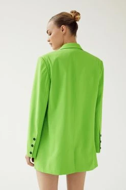 Oversized Twill Single Breasted Blazer 35 Oversized Twill Single Breasted Blazer -Nasty Gal Sales Store womens green oversized twill single breasted blazer 2