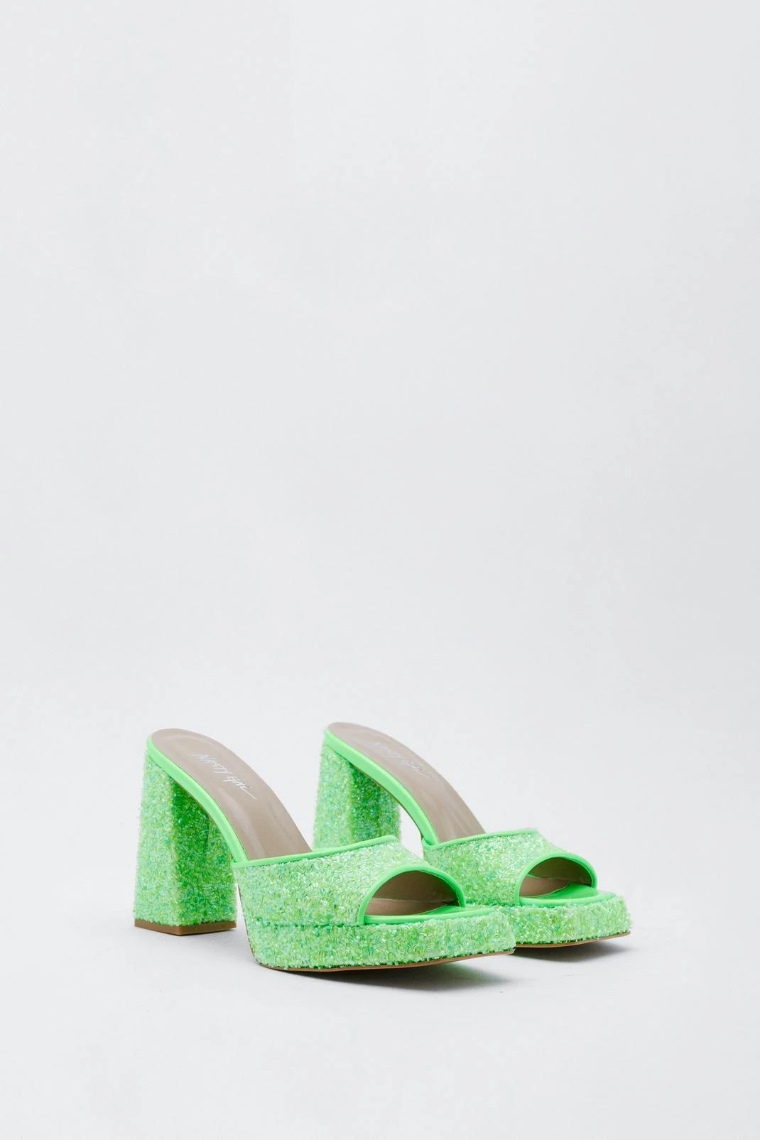 Platform Beaded Square Toe Mules - Image 3