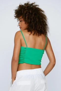 Ruched Side Tailored Corset Top 14 Ruched Side Tailored Corset Top -Nasty Gal Sales Store womens green ruched side tailored corset top 2