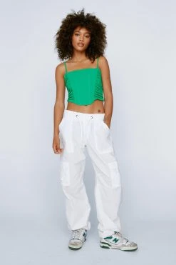 Ruched Side Tailored Corset Top 12 Ruched Side Tailored Corset Top -Nasty Gal Sales Store womens green ruched side tailored corset top