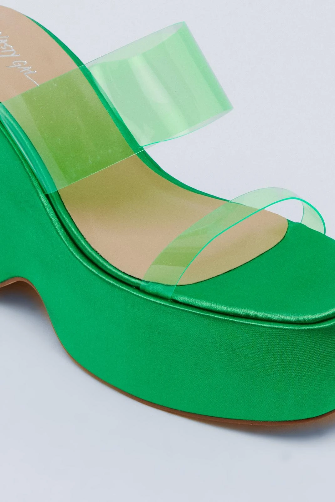 Satin Double Strap Wedge 5 Satin Double Strap Wedge - Image 3