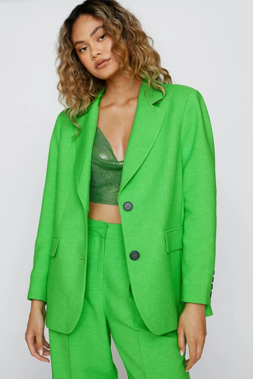 Single Breasted Tailored Two Piece Set Blazer 13 Single Breasted Tailored Two Piece Set Blazer - Image 11