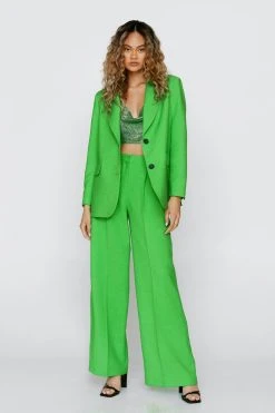Single Breasted Tailored Two Piece Set Blazer 24 Single Breasted Tailored Two Piece Set Blazer -Nasty Gal Sales Store womens green single breasted tailored two piece set blazer