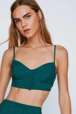 Tailored Button Front Bralette