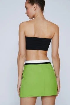 Tailored Color Block Mini Skirt 8 Tailored Color Block Mini Skirt -Nasty Gal Sales Store womens green tailored color block mini skirt 2