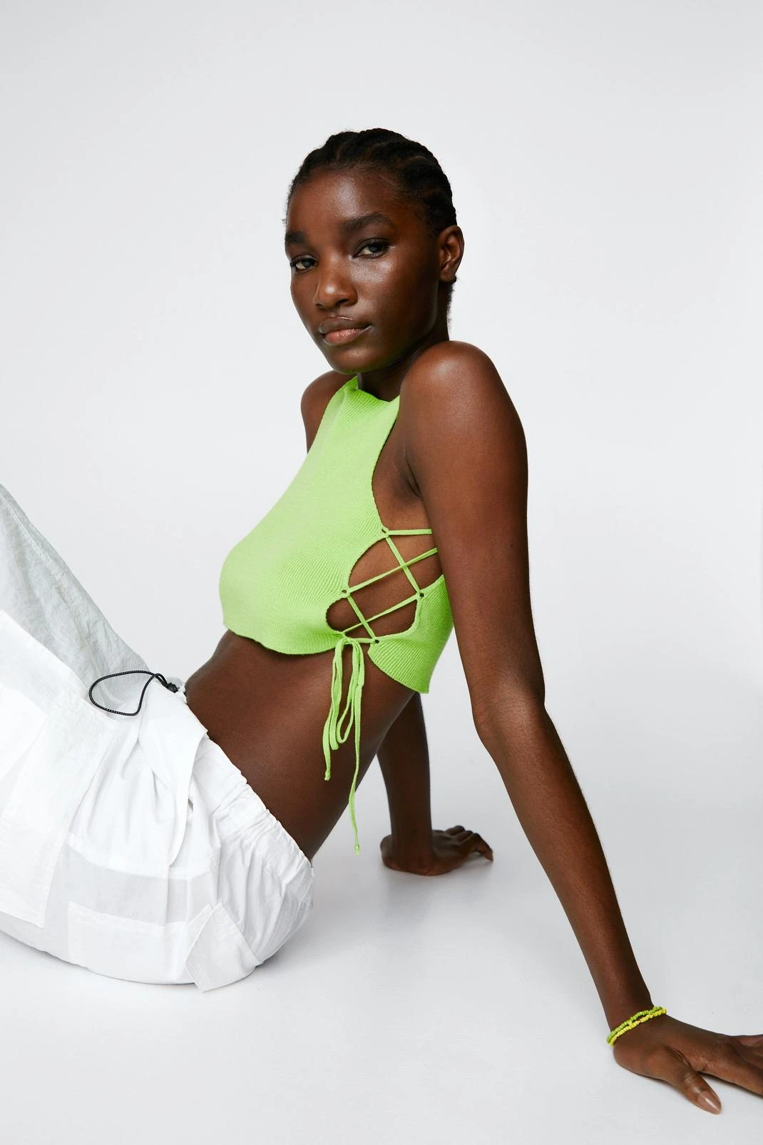 Tie Side Knitted Crop Top - Image 10