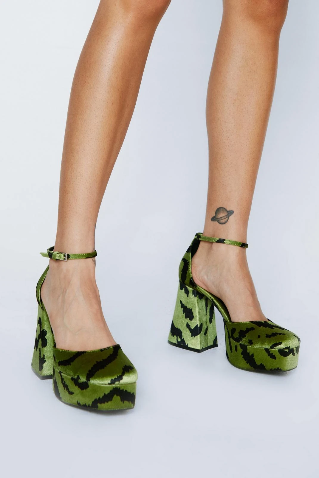 Zebra Velvet Heeled Mary Jane - Image 4