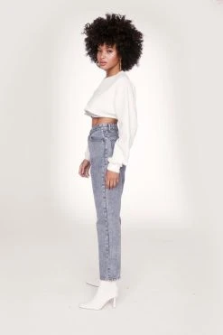 Organic Denim High Waisted Mom Jeans 46 Organic Denim High Waisted Mom Jeans -Nasty Gal Sales Store womens grey organic denim high waisted mom jeans 5