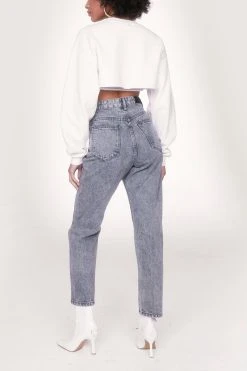 Organic Denim High Waisted Mom Jeans 47 Organic Denim High Waisted Mom Jeans -Nasty Gal Sales Store womens grey organic denim high waisted mom jeans 6