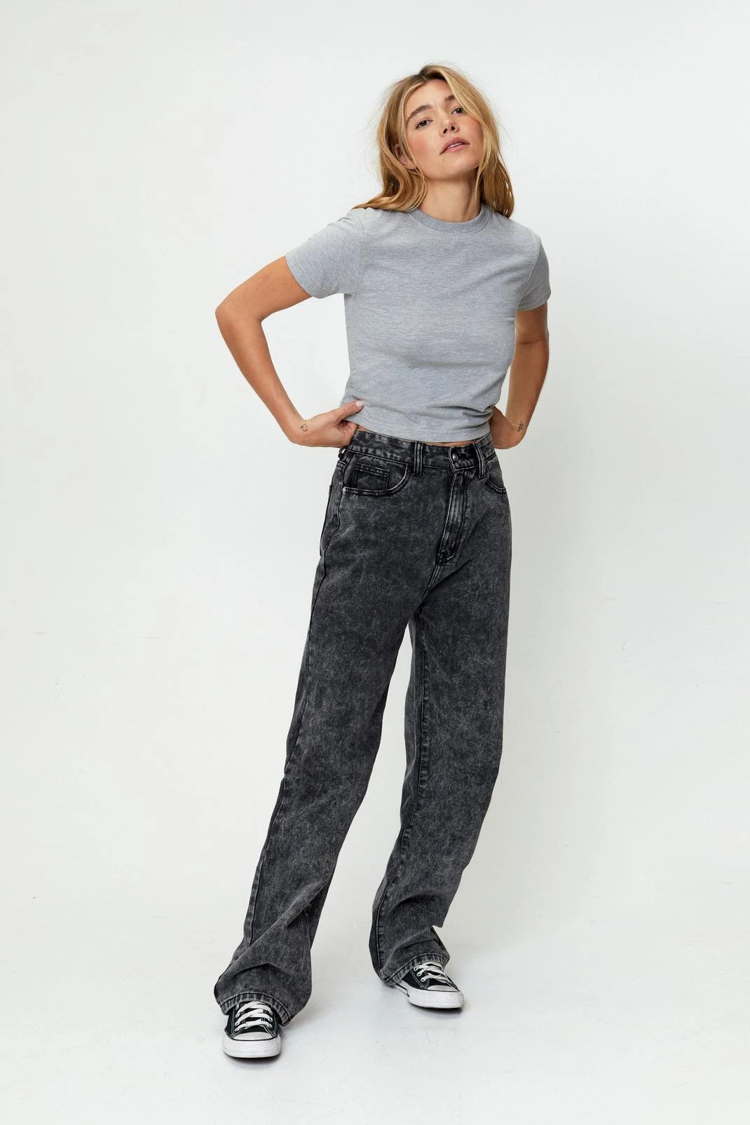 Premium Cotton Crew Neck Short Sleeve Shrunken T-Shirt - Image 4