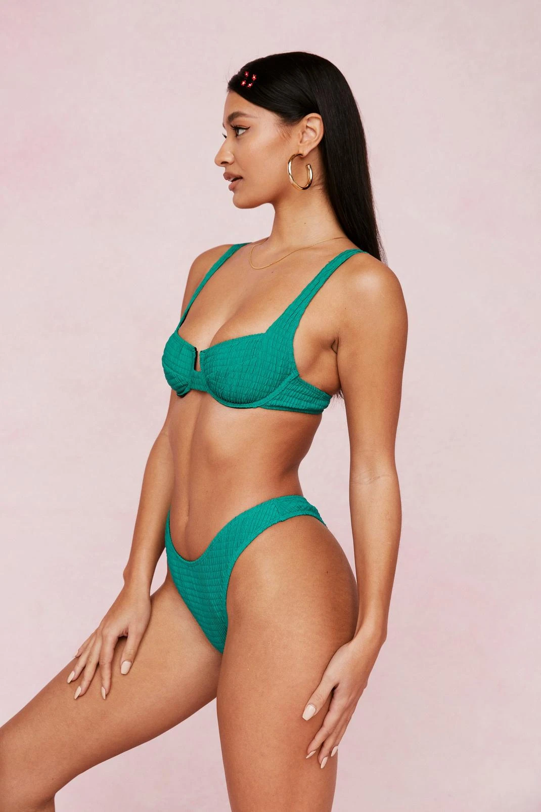 Crinkle Underwire Cut Out Bikini Top 7 Crinkle Underwire Cut Out Bikini Top - Image 5