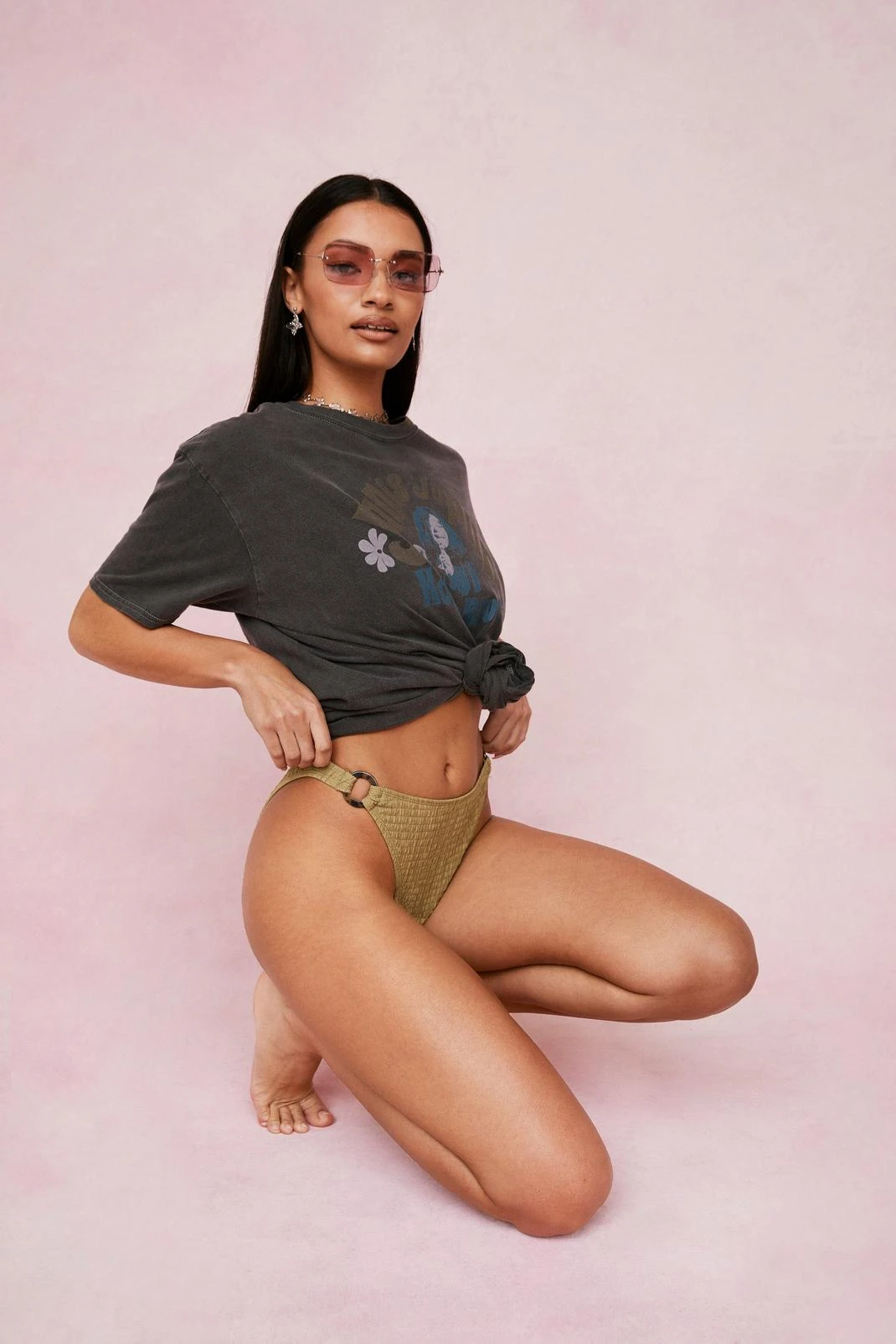 Crinkle O-Ring High Leg Bikini Bottoms - Image 7