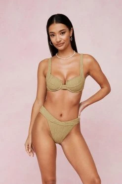 Crinkle Underwire Cut Out Bikini Top 24 Crinkle Underwire Cut Out Bikini Top -Nasty Gal Sales Store womens khaki crinkle underwire cut out bikini top