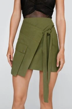 Alternative view of High Waisted Wrap Cargo Skirt