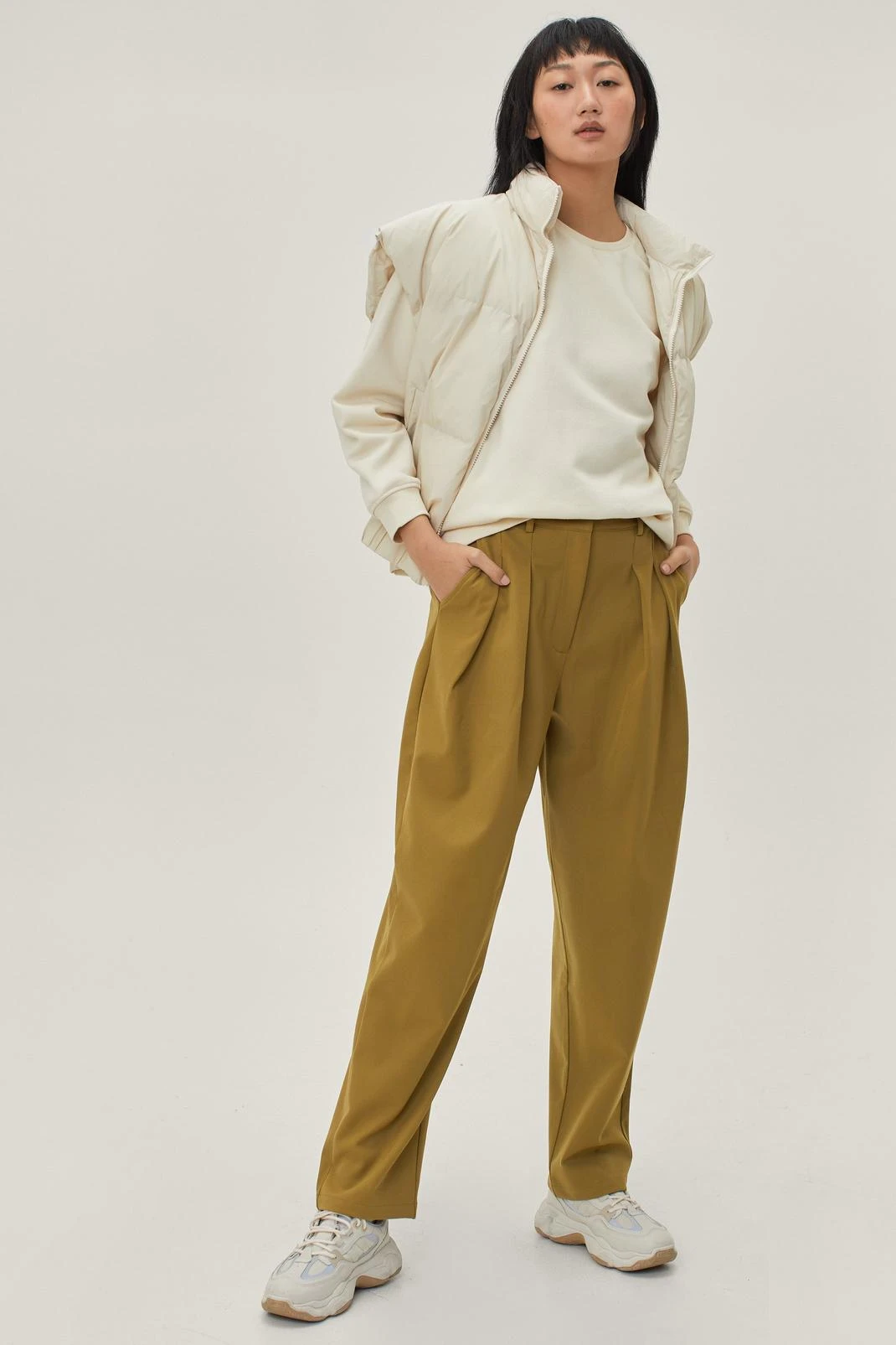 Tailored High Waisted Wide Leg Pants - Image 10