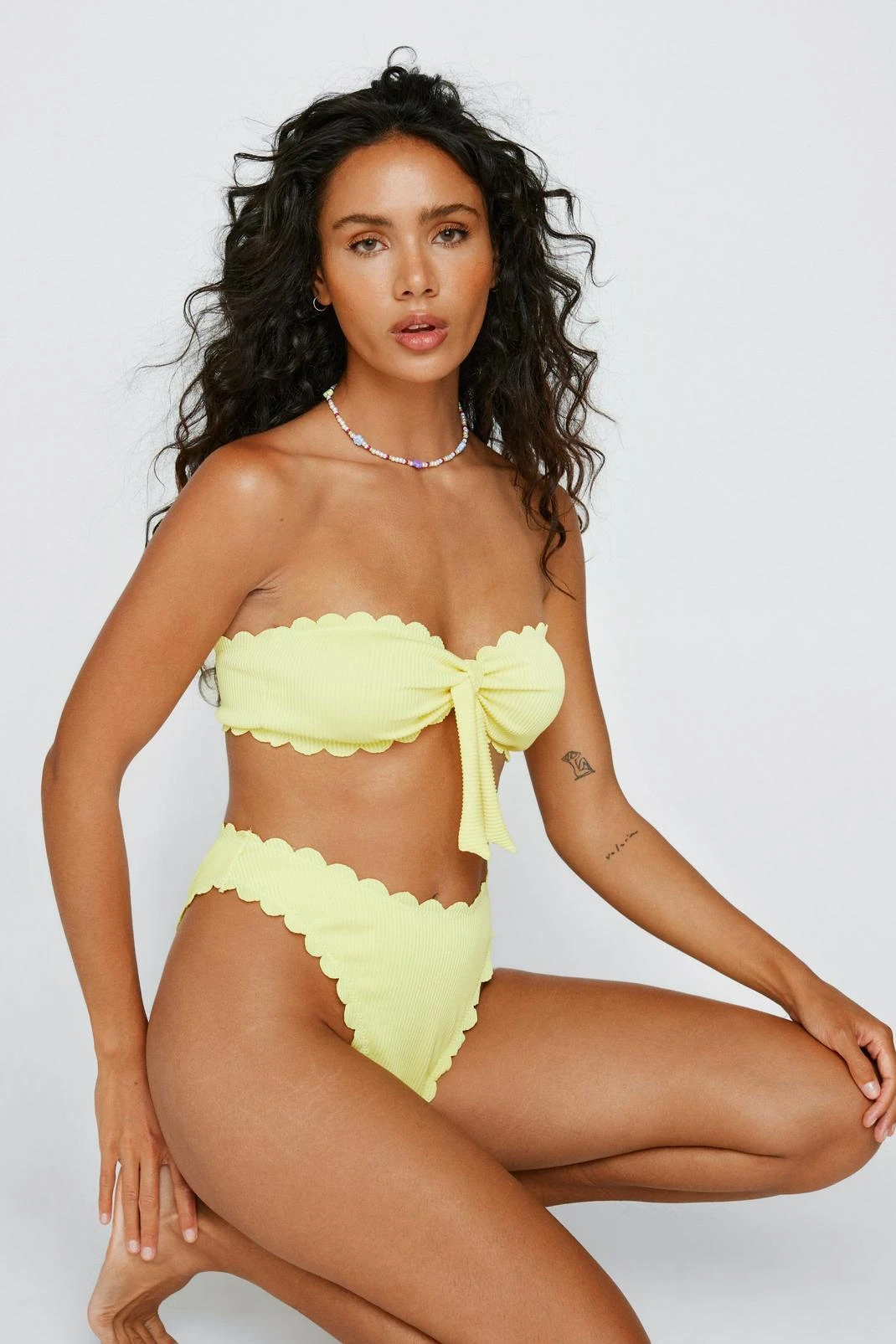 Recycled Rib Scallop Bandeau Bikini Top 4 Recycled Rib Scallop Bandeau Bikini Top - Image 2