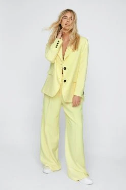 Single Breasted Tailored Two Piece Set Blazer 19 Single Breasted Tailored Two Piece Set Blazer -Nasty Gal Sales Store womens lemon single breasted tailored two piece set blazer 1