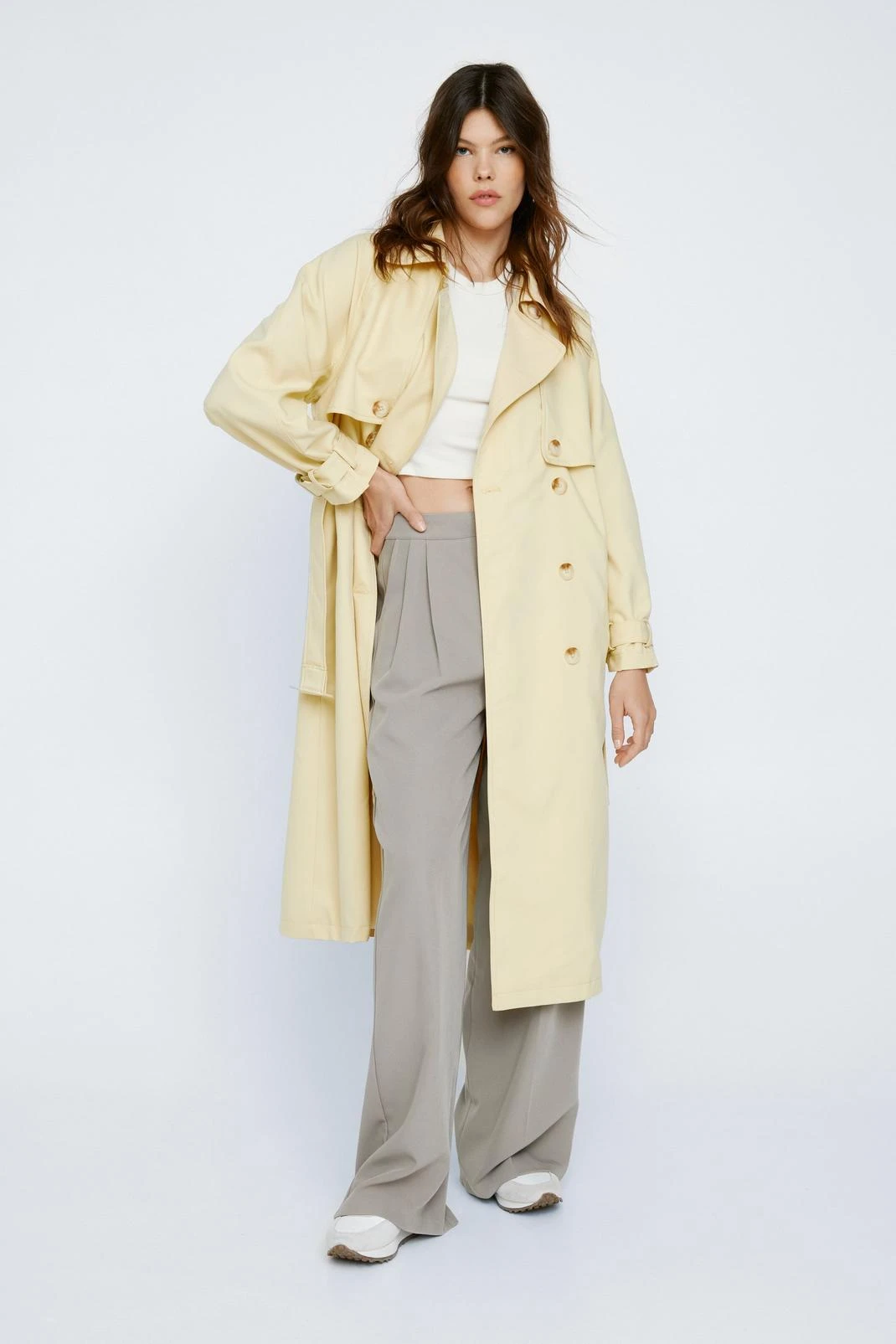 Twill Double Breasted Trench Coat - Image 2