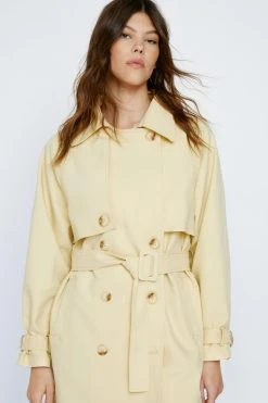 Twill Double Breasted Trench Coat