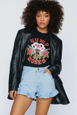 Ruffle Hem Denim Cheeky Short