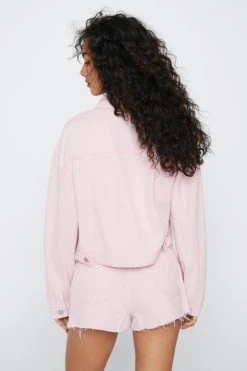 Pocket Front Cropped Denim Jacket 8 Pocket Front Cropped Denim Jacket -Nasty Gal Sales Store womens light20pink pocket front cropped denim jacket 2