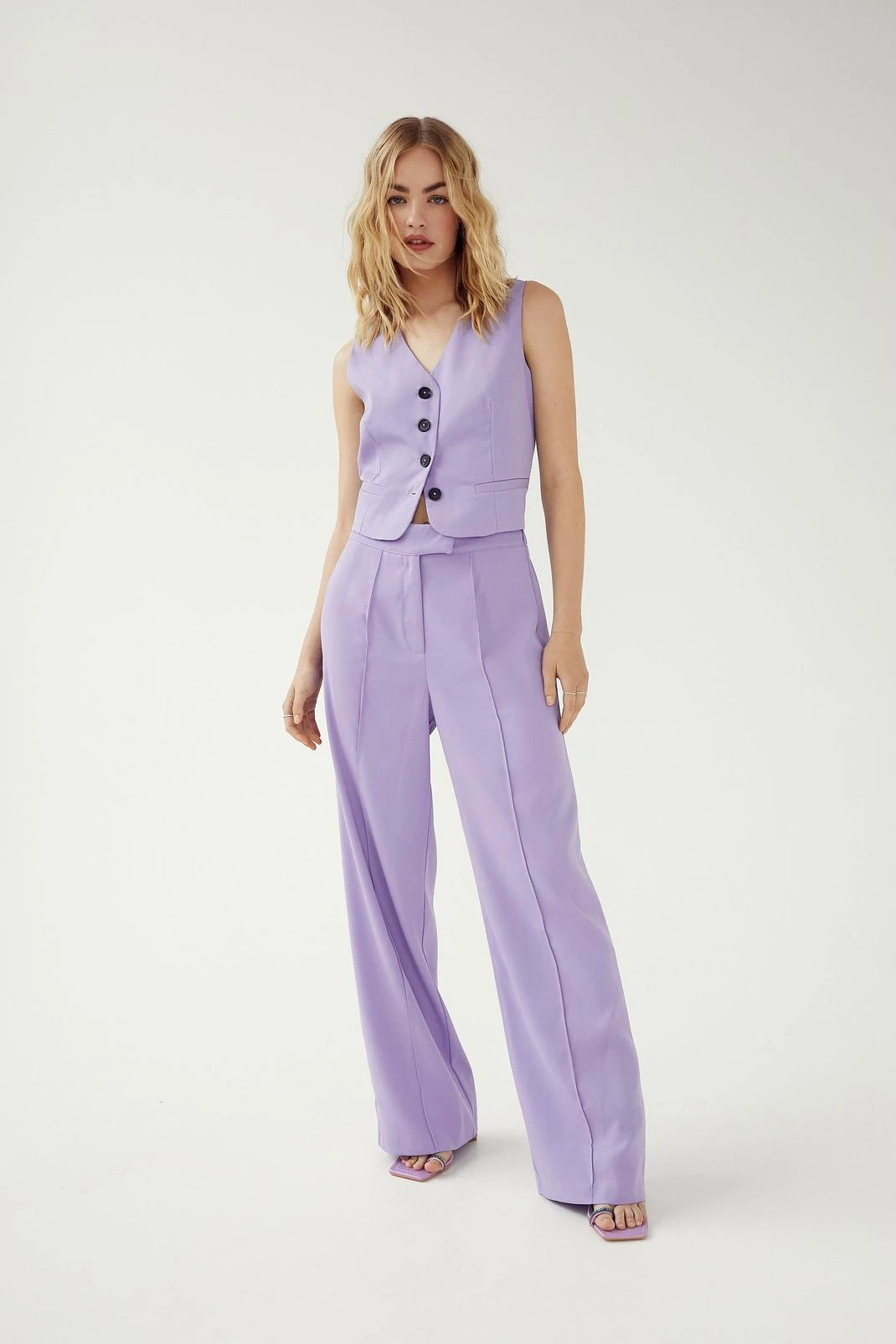 Cropped Tailored Single Breasted Vest - Image 8