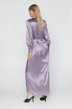 Jacquard Long Sleeve Maxi Dress 17 Jacquard Long Sleeve Maxi Dress -Nasty Gal Sales Store womens lilac jacquard long sleeve maxi dress 2