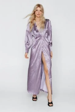 Jacquard Long Sleeve Maxi Dress 21 Jacquard Long Sleeve Maxi Dress -Nasty Gal Sales Store womens lilac jacquard long sleeve maxi dress 3