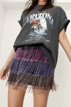 Ombre Diamante Fringe Bodycon Mini Skirt -Nasty Gal Sales Store womens lilac ombre diamante fringe bodycon mini skirt 2