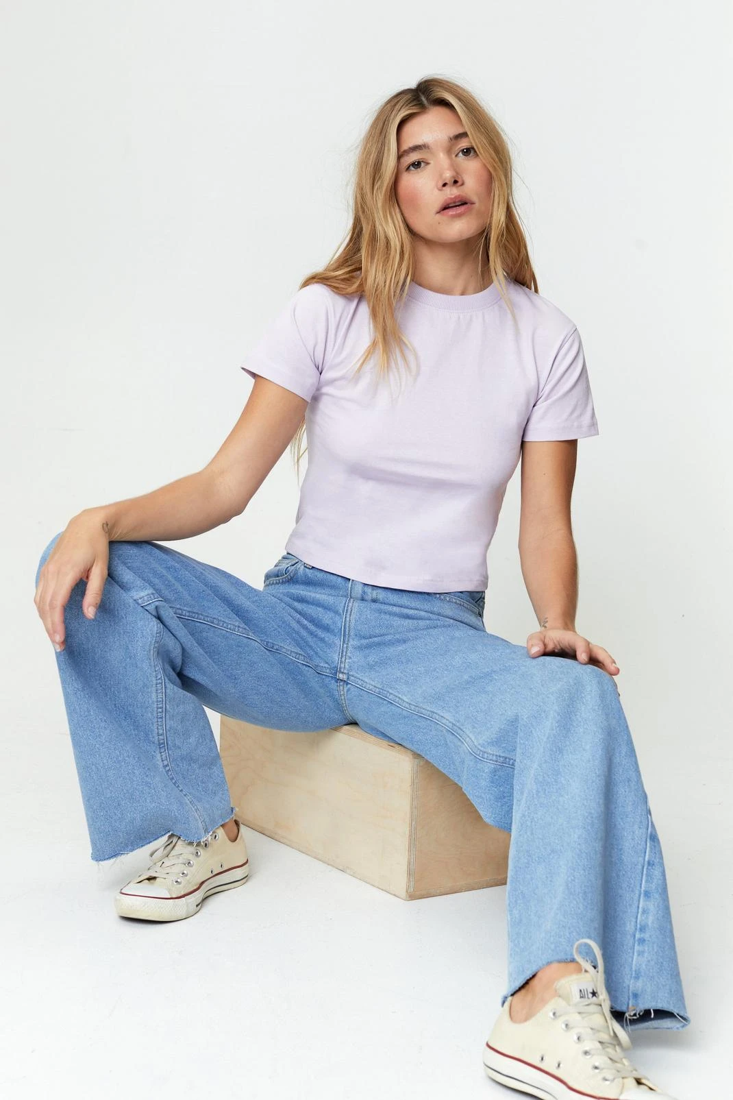 Premium Cotton Crew Neck Short Sleeve Shrunken T-Shirt - Image 2