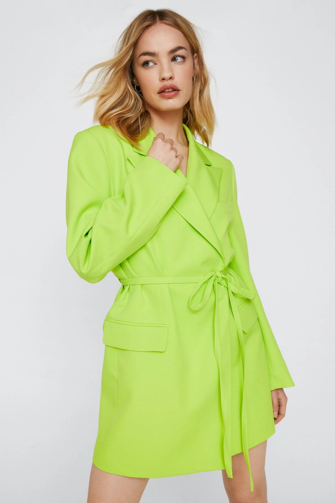 Tie Waist Tailored Blazer Dress - Image 4