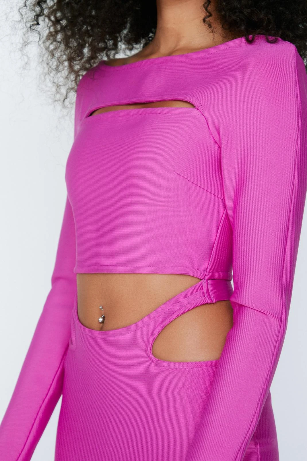 Bandage Cut Out Long Sleeve Mini Dress 7 Bandage Cut Out Long Sleeve Mini Dress - Image 5