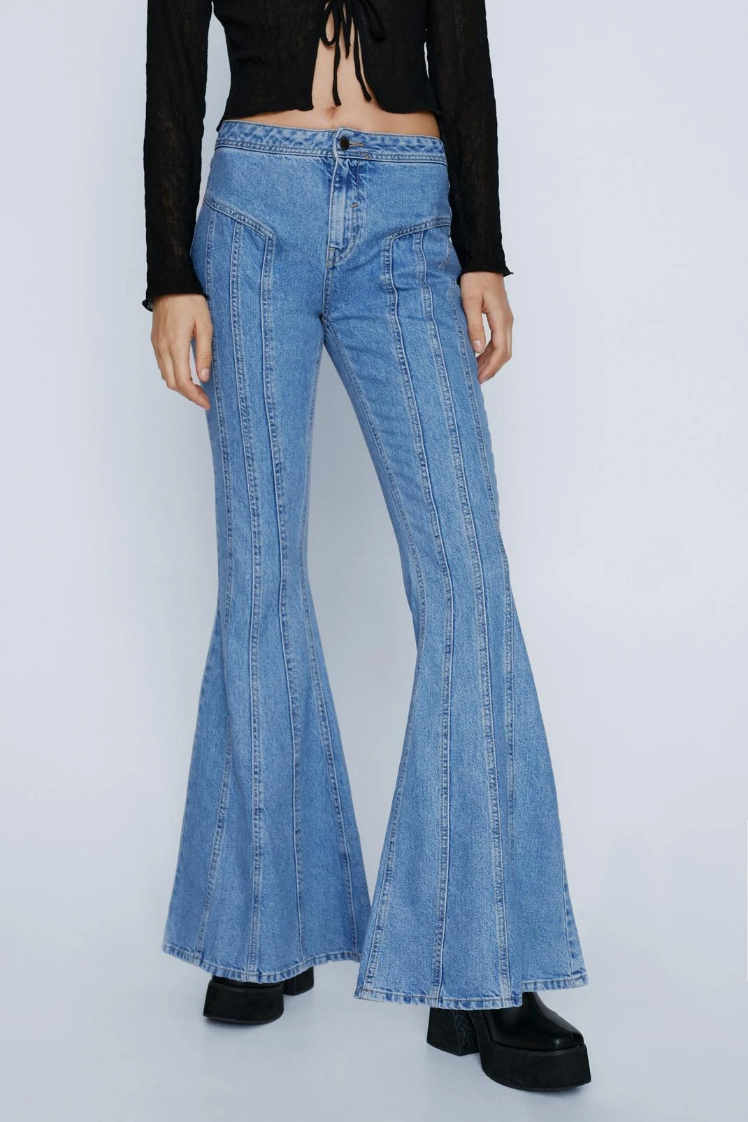 City Scouts Mid Rise Flared Seam Detail Jean - Image 2