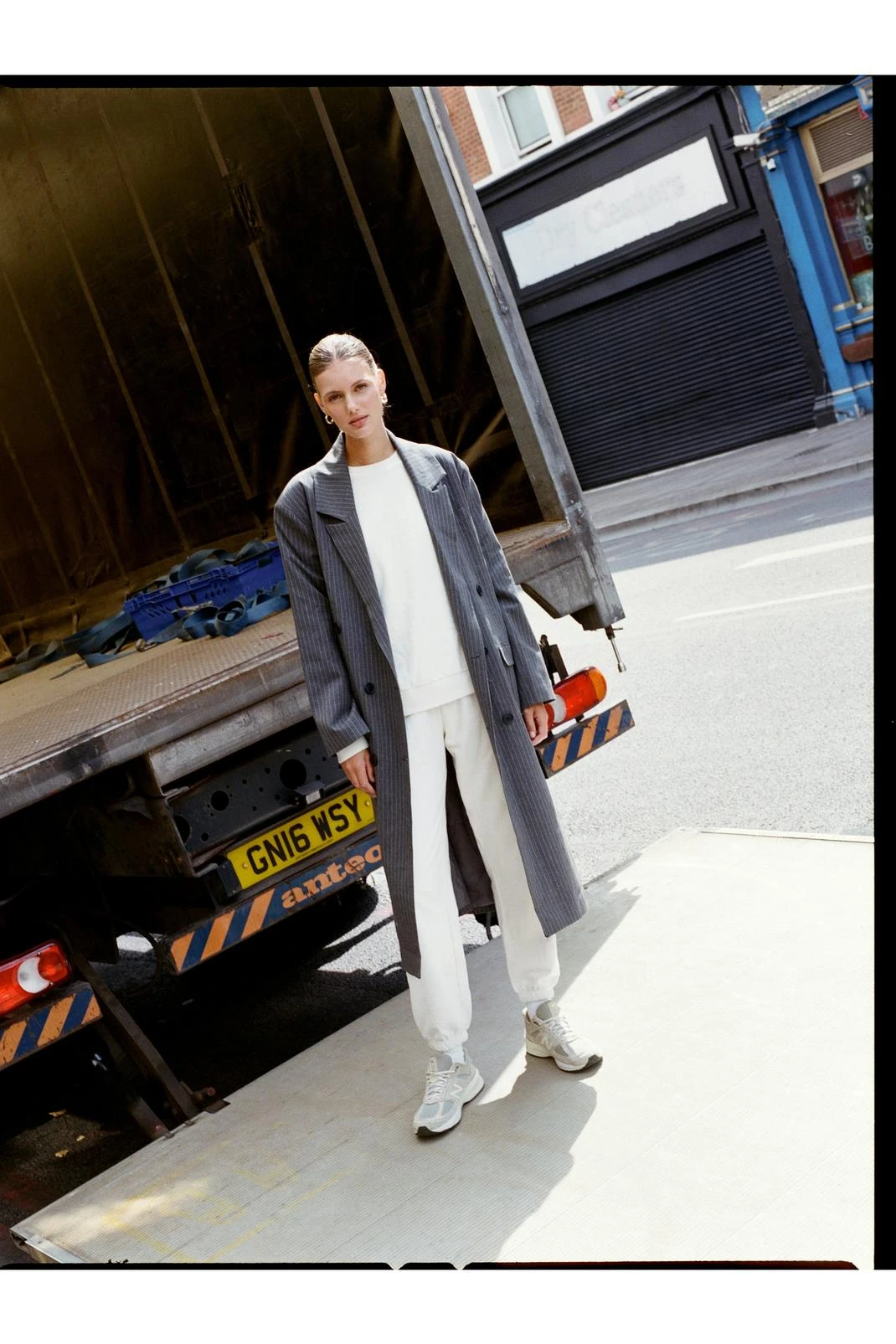 Pinstripe Print Tailored Duster Coat 6 Pinstripe Print Tailored Duster Coat - Image 4