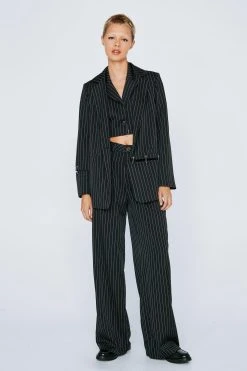 Tailored Pinstripe Single Breasted Blazer