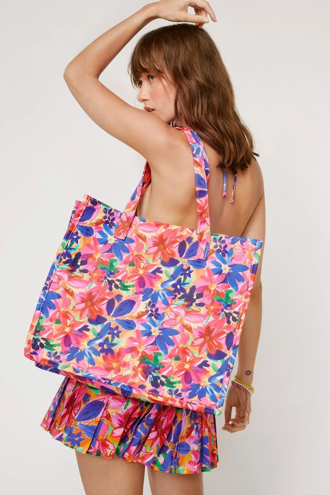 Bright Floral Oversized Tote Bag