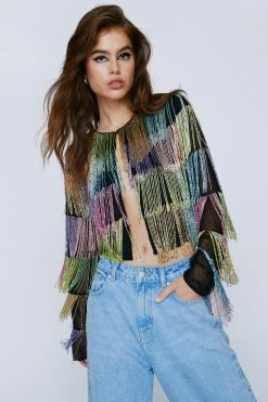Multi Color Patchwork Beaded Jacket 7 Multi Color Patchwork Beaded Jacket -Nasty Gal Sales Store womens multi multi color patchwork beaded jacket 1