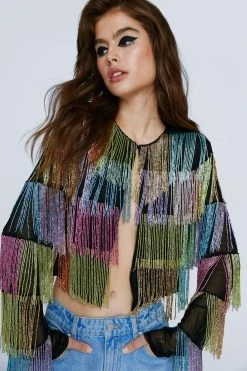Multi Color Patchwork Beaded Jacket 9 Multi Color Patchwork Beaded Jacket -Nasty Gal Sales Store womens multi multi color patchwork beaded jacket 3