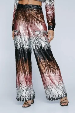 Alternative view of Ombre Sequin Cargo Pants Two Piece Set