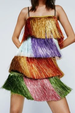 Party Crasher Tiered Tinsel Mini Dress 9 Party Crasher Tiered Tinsel Mini Dress -Nasty Gal Sales Store womens multi party crasher tiered tinsel mini dress 3
