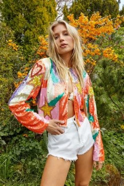 Sequin Star And Heart Jacket